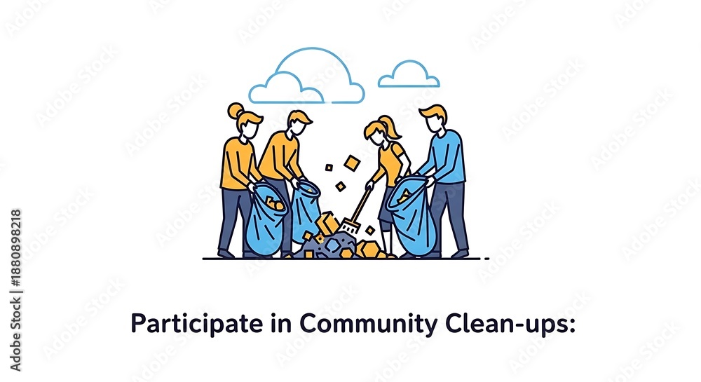 Fototapeta premium Community Clean-up - Volunteers Working Together for a Cleaner Environment.