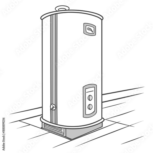 Indoor electric water heater with minimalist cylindrical