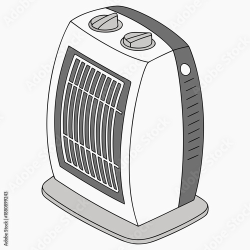 Tabletop heater appliance with soft curved edges and control dials