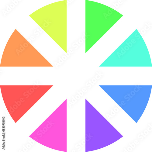 Abstract circular rainbow spectrum logo, modern design for technology and media companies