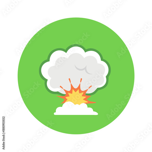 Exploding cloud on green screen
