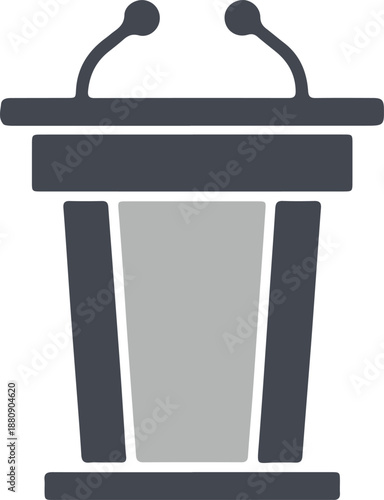 Podium with Microphones for Public Speaking Events