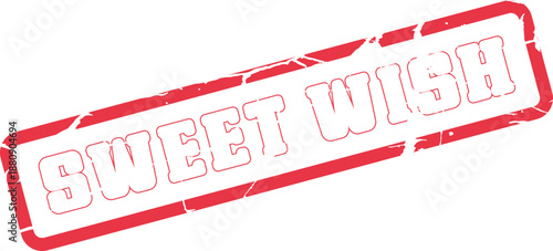 Sweet Wish distressed red rubber stamp for expressing hopes and desires