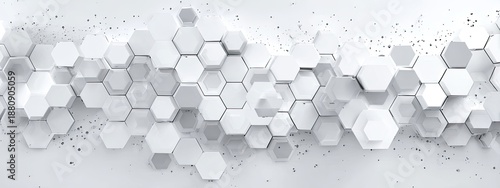 White honeycomb abstract, varied depths