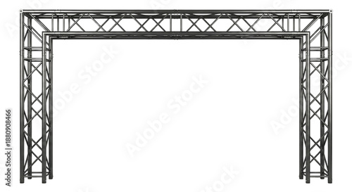 Industrial Stage Rigging Truss Structure Concert Event Framing Metal Construction Architecture Element isolated on transparent background