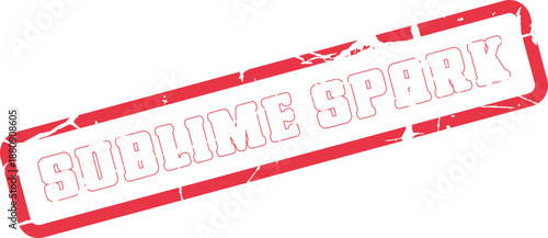 Sublime Spark red grunge stamp for inspiring new beginnings and creative ignition