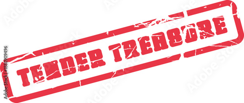 Classic grunge style stamp featuring the text Tender Treasure symbolizing value, preciousness, and discovery