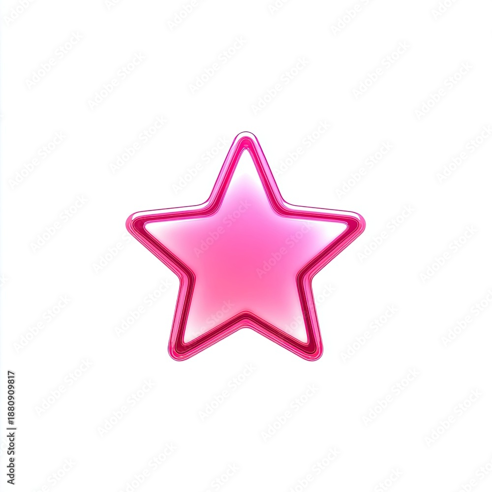 Obraz premium Glossy, pink star with a subtle white gradient, centered on a white backdrop