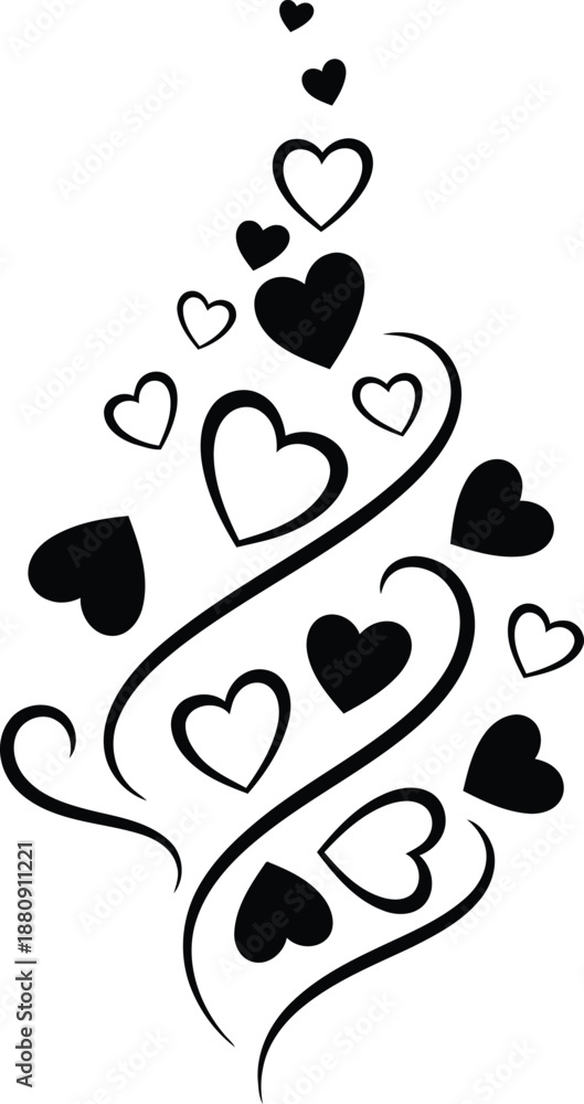 Fototapeta premium Valentine's day heart silhouette isolated on transparent background
