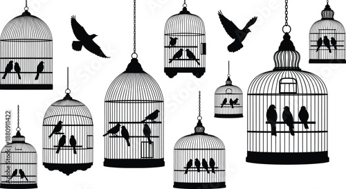 Black Silhouette Set of Military Snipers in Kneeling Poses with Tactical Rifles and Tripods for Army Combat Training and Professional Marksman Mission Concepts