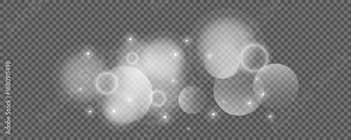Bokeh circles on transparent background