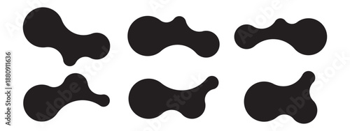 Set of abstract metaball shapes