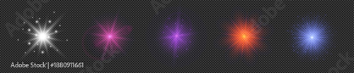 Set of light effects of lens flares