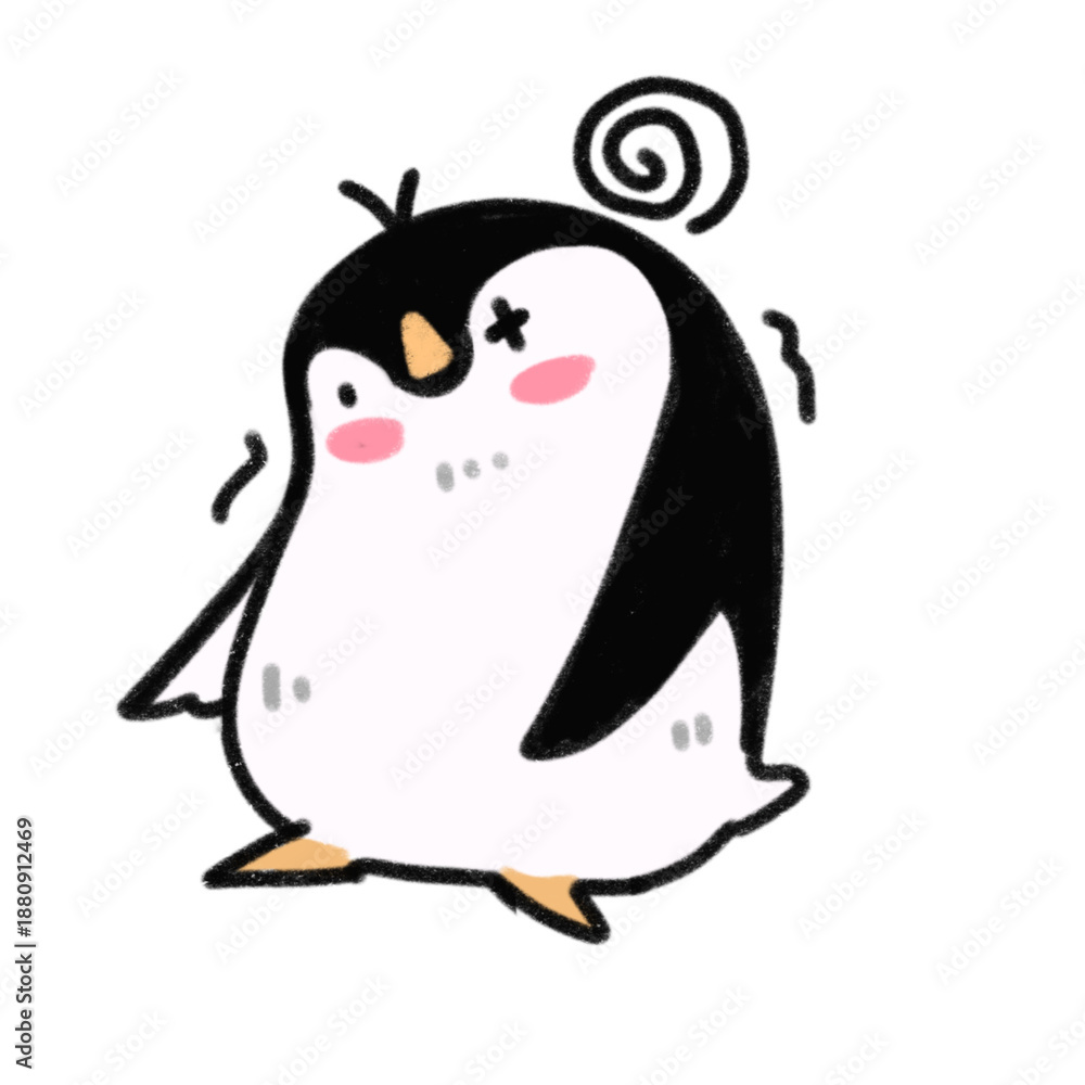 Fototapeta premium Cute Penguin Cartoon Character Illustration Set