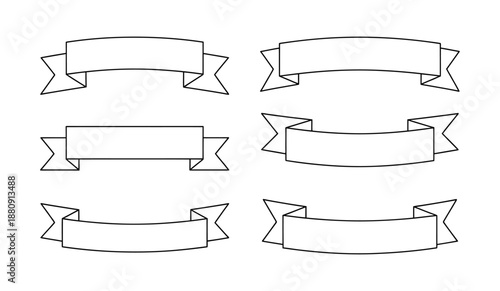 Collection of simple banner designs in various shapes