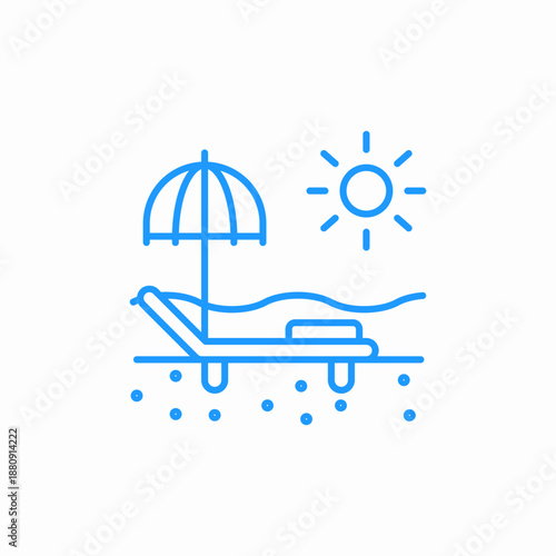beach chair sun icon sign vector