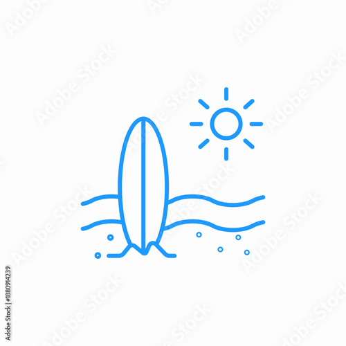 beach surfing weather icon sign vector