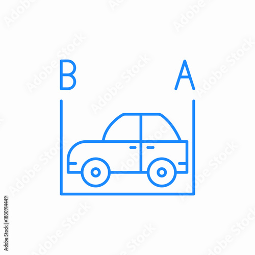 car parking zone icon sign vector