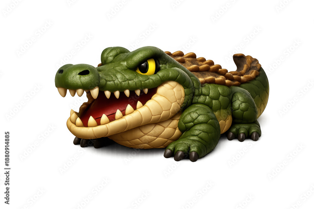 Obraz premium Cartoon crocodile icon in simple design for fun posters or children's graphics