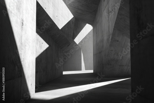 Abstract Concrete Architecture: Light and Shadow in Stark Modern Design
