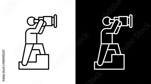 Visionary Leader White Icon Set Design