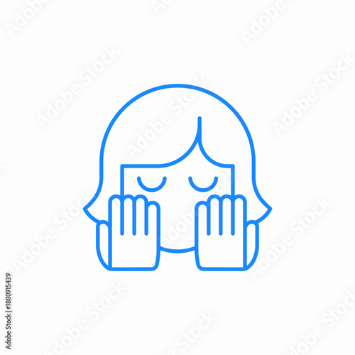face washing routine icon sign vector