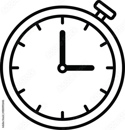 Stopwatch illustration with clean lines and simple design on a neutral background