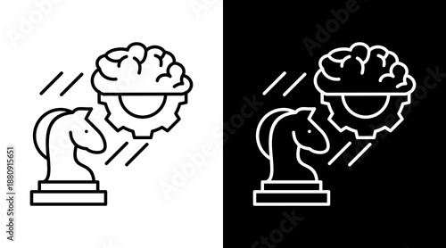 Strategic Thinking  White Icon Set Design