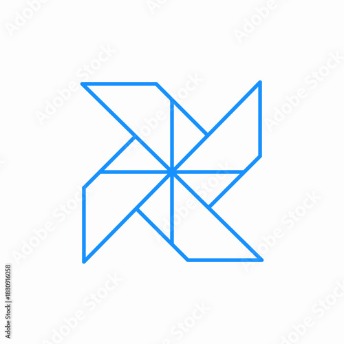 geometric wind turbine icon sign vector