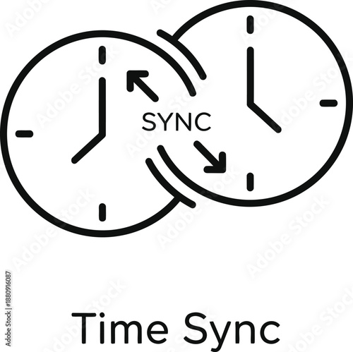 Two clocks synchronized in perfect harmony, illustrating time synchronization concept, viewed from a straightforward perspective