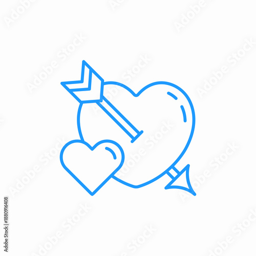 heart arrow love icon sign vector