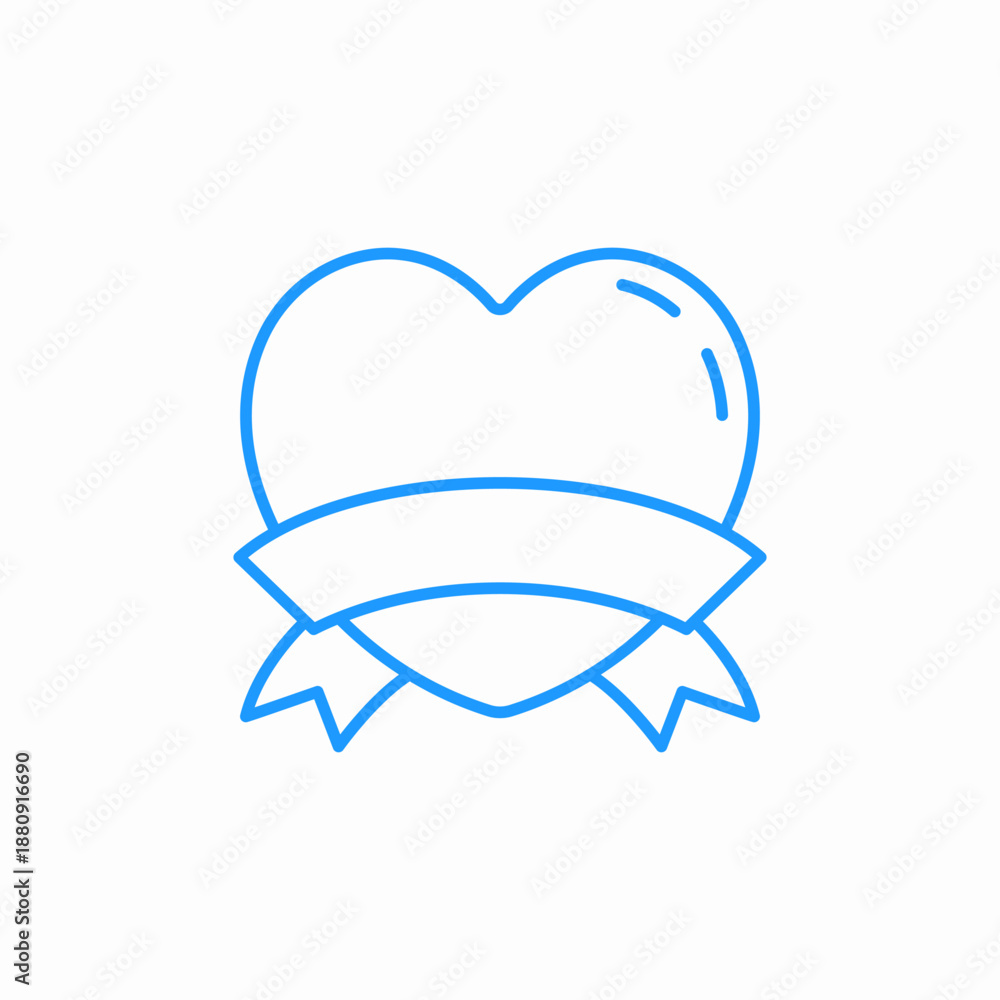 Obraz premium heart ribbon banner icon sign vector