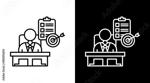 Ceo Strategy  White Icon Set Design