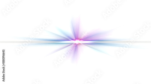 Abstract light burst star lens flare effect isolated on transparent background, glowing radiant sparkle © Rojob