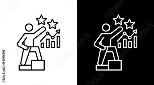 Performance Leader White Icon Set Design