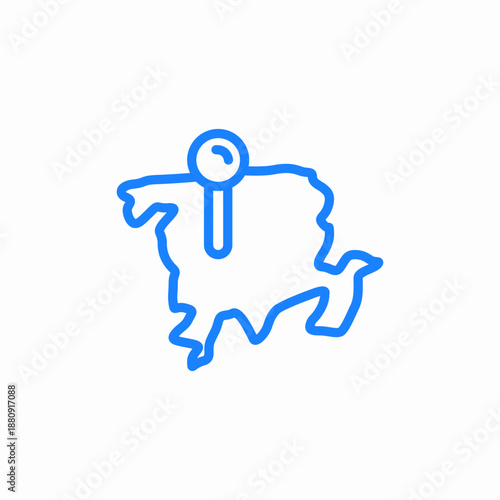 location pin asia icon sign vector