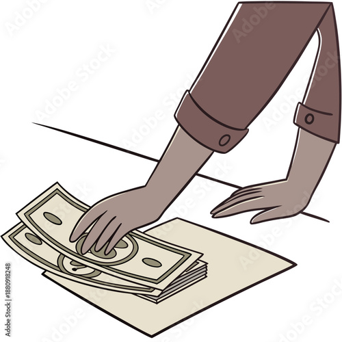 a person s hand placing a stack of money on an envelope high quality professional detailed modern elegant stylish clean
