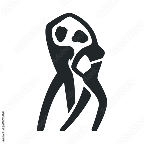 Dancing couple silhouette gracefully performing a passionate and elegant ballroom dance routine, showcasing rhythm, harmony, and artistic expression.