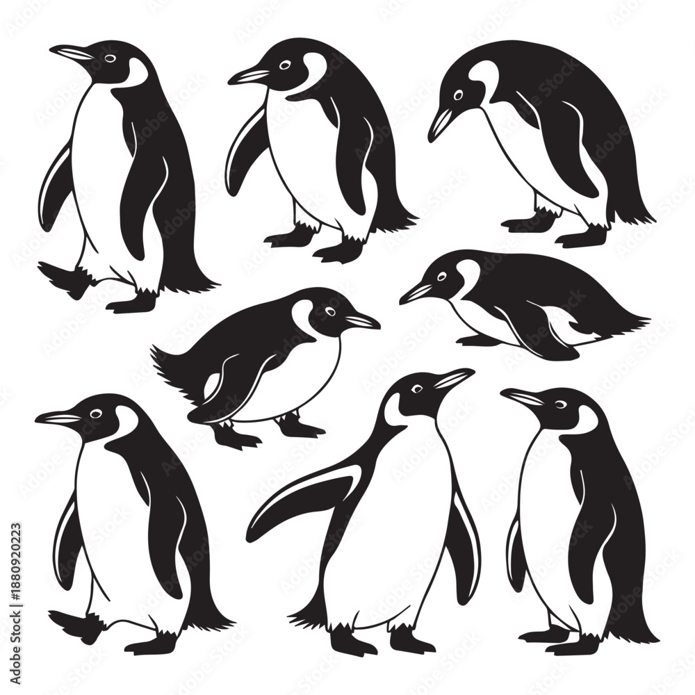 Obraz premium penguin silhouette silhouette penguin, penguin silhouette clipart cute penguin silhouette emperor penguin silhouette penguin silhouette free 
