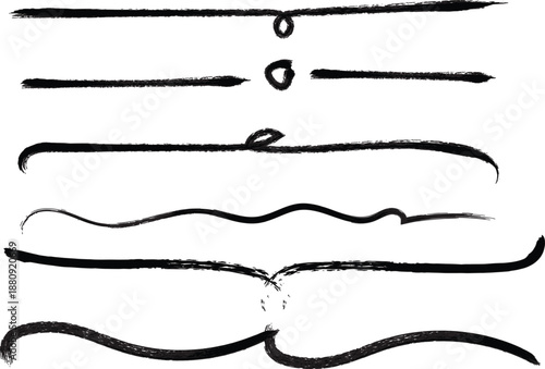 Collection of various abstract black line art pieces on white background