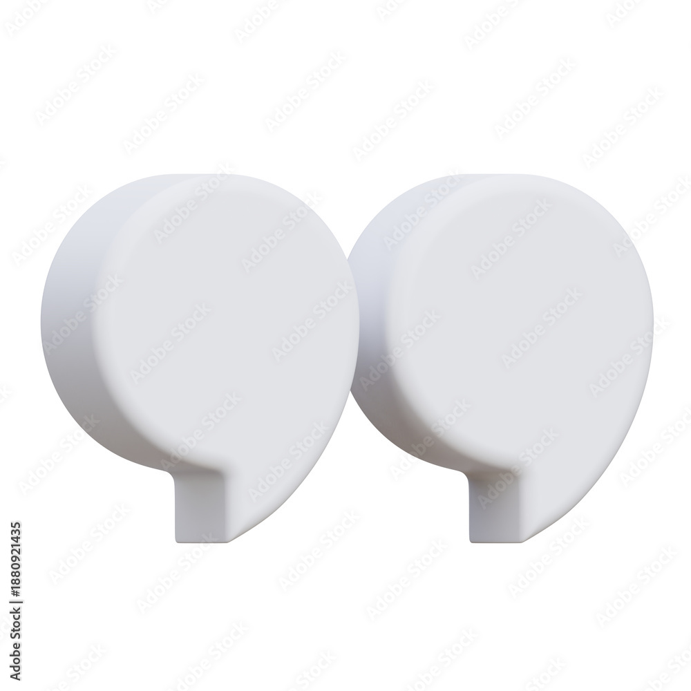 Naklejka premium 3d quotation mark icon