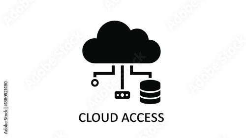 cloud access icon with silhouette high quality professional
