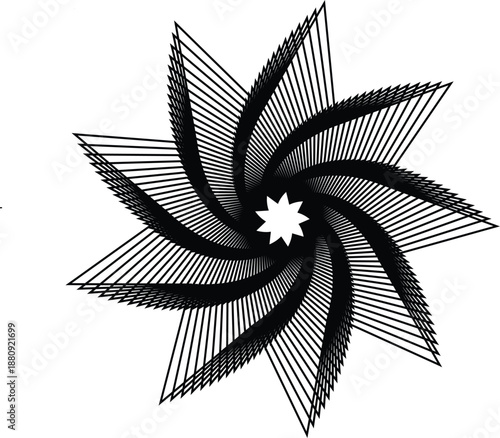 sharp cornered black flower vector illustration design