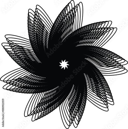 sharp cornered black flower vector illustration design
