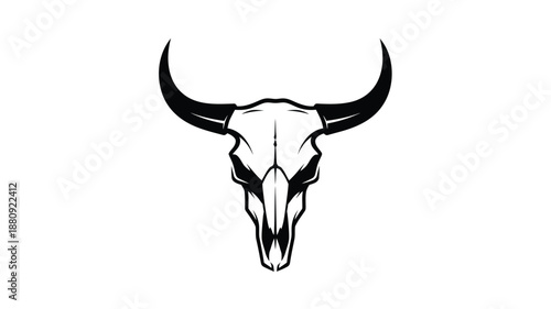 Striking bull skull design with impressive horns a bold graphic silhouette