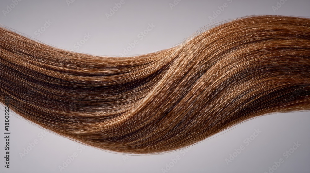 Fototapeta premium A long, curly brown hair with a lot of volume