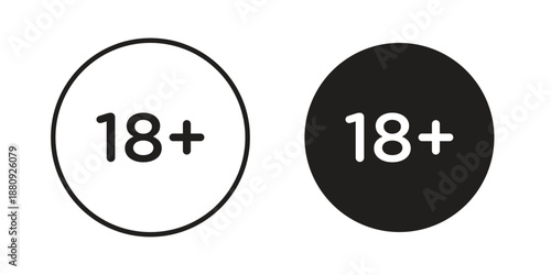 18 Plus icons with different styles. Vector logo illustration simple design.