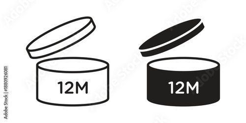 12M icons with different styles. Vector logo illustration simple design.