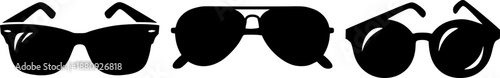 Hand-drawn sunglasses illustration in black and white on a white background
