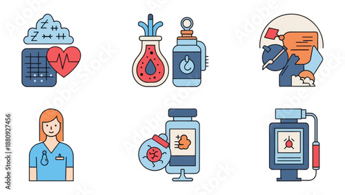 Medical illustration vector, healthcare design, flat style graphic for medicine and health.